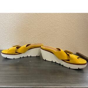 Gentle Souls Women's Lavern Wedge Slide Sandals Marigold 7M